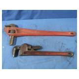 2 Rigid Hvy Duty Pipe Wrenches, 18" and 24"