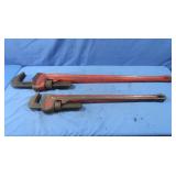 2 Rigid Hvy Duty Pipe Wrenches, 36" and 48"