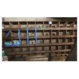 Wood Cubby Wall Shelving Unit 127x13x74"