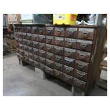 Vintage Card Catalog Storage Unit, Wood, With