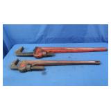 2 Rigid Hvy Duty Pipe Wrenches, 36" and 48"