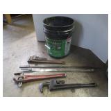Several Pipe Wrenches, 18" &more