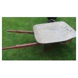 Metal Wheelbarrow w/Wooden Handles