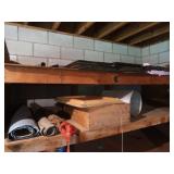 Shelf Contents-Shingles,Wooden Box,Planer,Pick
