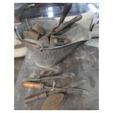 Metal Coal Bucket with Variety of Vintage &