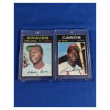 Lot of 2 1971 stars, Ex-NM  Lou Brock & Hank