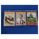 (3) 1972 NFL HOF EX-MT Inc. Bradshaw, Staubach,