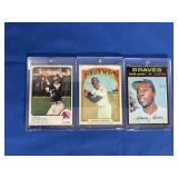 (3) Hank Aaron NM-MT Inc. 1971, 1972, 1973