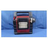 Mr. Heater. Runs off Propane Tank