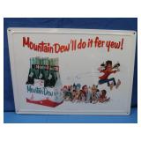 Embossed Mt. Dew Tin Sign 16.75x12" (White)