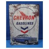 Embossed Chevron Metal Sign 16.75x12"