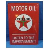 Embossed Metal Tin Texaco Sign 16.75x12"