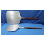 2 Stainless Steel Wooden Handle Pizza Paddles