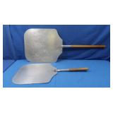 2 Stainless Steel Wooden Handle Pizza Paddles