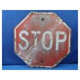 Vintage Cast Iron Emboss Stop Sign 24x24"