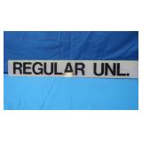 Vintage Plastic Regular Unleaded Gas Sign