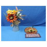 Miscellaneous Fall lot, Flower in Vase, Pumpkin,