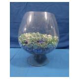 Big Wine Glasses with Glass Marbles&Decorative