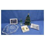 2 Glass Christmas Trees & More