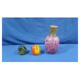 2 Vintage Paper Weights, 1 Red & Yellow, 1 Black
