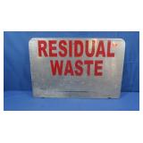 Residual Waste, Fresh Water Stainless Steel Sign