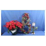 Christmas Poinsetta Flowers, Pine Wreath & More