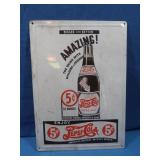 Embossed Pepsi Tin Sign (White) 16.75x12"