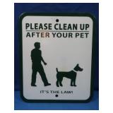 Metal "Please Clean Up After Your Dog" Sign