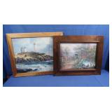 2 Pictures &  Frame, 1 Sea 22.5x19" & 1 Horse
