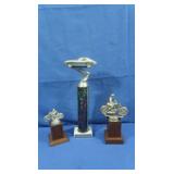 3 Vintage Trophies, 2 Motorcycle & 1 Car