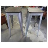 2 Stainless Steel Bar Stools