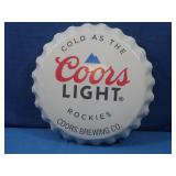 Vintage Metal Round Coors Light Sign 16"
