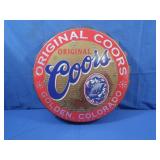 Vintage Round Metal Original Coors Sign 19"