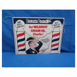 Vintage Metal Fearless Fosdick Says Hair Cut Sign
