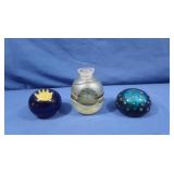 2 Vintage Paper Weights, 1 Blue & Yellow Hand, 1