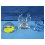 3 Vintage Paper Weights, 1 Coke, 1 Blue Egg, & 1