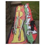 Miscellaneous Flags Pole & Contents. Plastic