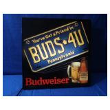 Electric Light Up Buds-4U Budweiser Light 18x18"