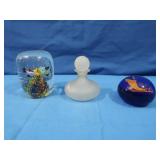 2 Paper Weights, 1 Fishes/1 Blue & 1 Vintage