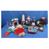Miscellaneous Christmas Lot, Santa Claus Statue &
