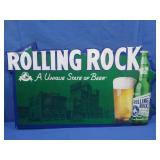 Vintage Tin Rolling Rock Sign 24.5x13.5"