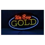 Like New "We Buy Gold" Electric Neon Sign 30x17"