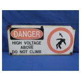 Vintage Porcelain High Voltage Danger Sign