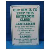 Metal Tin Sign " Keep This Bathroom Clean" Sign