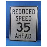 Reduced Speed 35 MPH Ahead Sign 30x24"