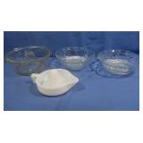 Vintage Glass Angel Food Cake Dish&Bowls,Sunkist