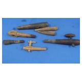 6 Antique Wood Keg Spouts&8 Stoppers