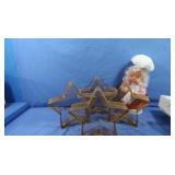 Gold Star Table Centerpieces,Set of Santa Mice