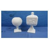 Vintage Wstmld. Paneled Grape CAndy w/Lid,Hobnail