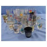 Souvenier Shot Glasses-N.Y.,Rome,Cancun,Florida